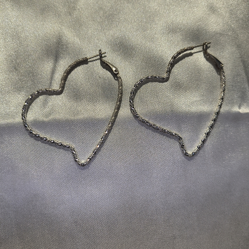 Heart Shaped Hoop Earrings